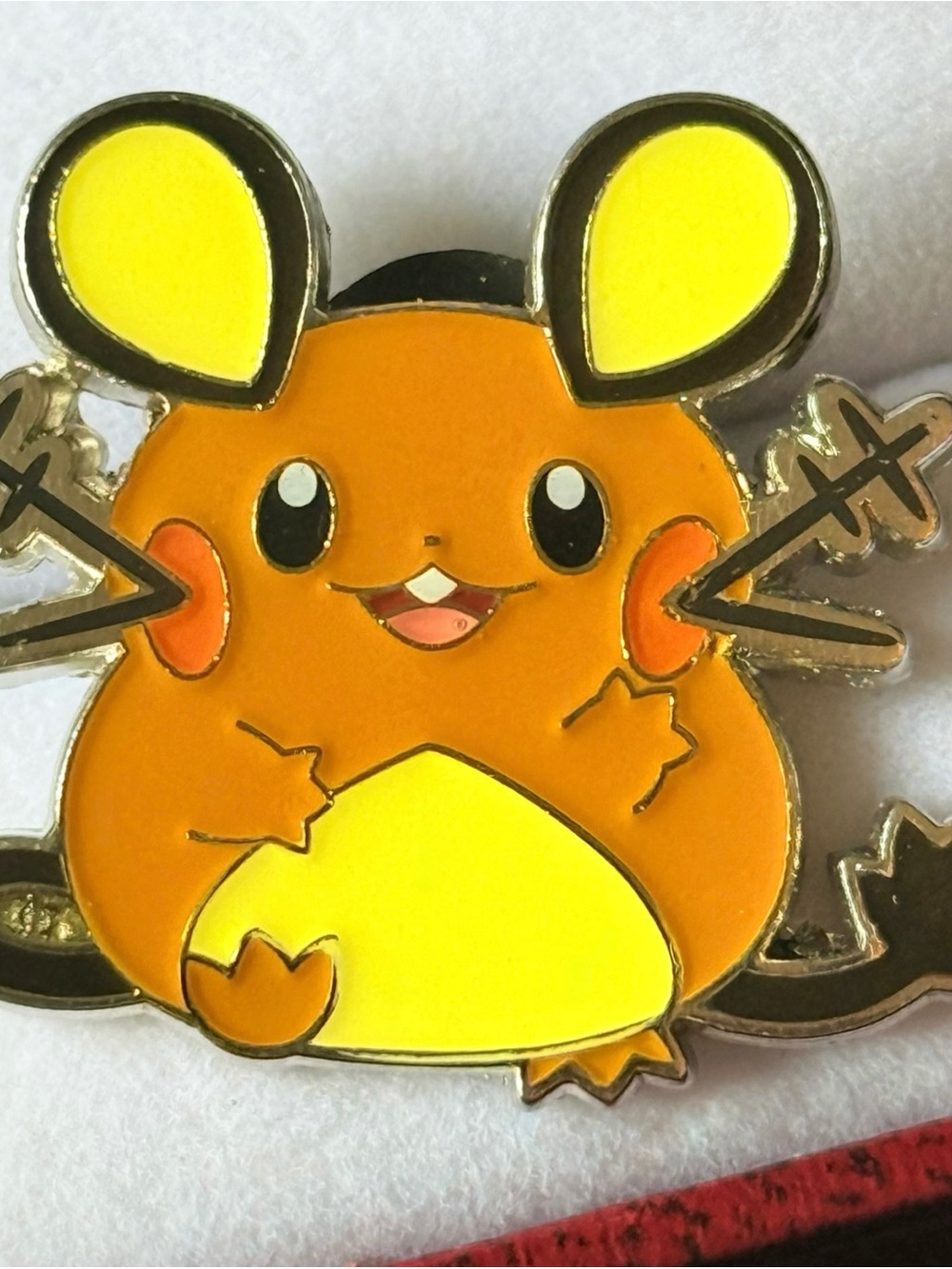 Pokemon Shining Fates Mad Party Dedenne Enamel Pin Orange & Yellow